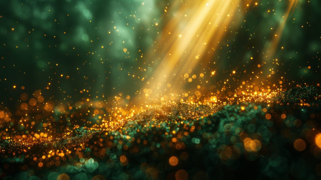 golden glow lights dark background